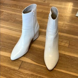Matisse White Block Heel Bootie